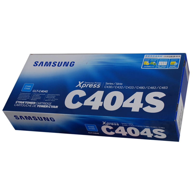 三星(SAMSUNG)CLT-C404S/XIL青色原装硒鼓 适用SL-C430/XIL,SL-C480/XIL/颜色：彩色鼓粉一体青色
