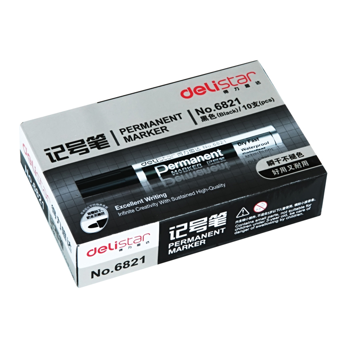 得力思达6821记号笔 单支价 可选黑红蓝色