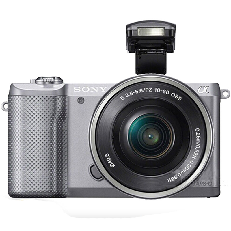 索尼（SONY）ILCE-5000L/A5000 微单数码相机/单电相机 搭配（16-50）镜头 黑白银粉