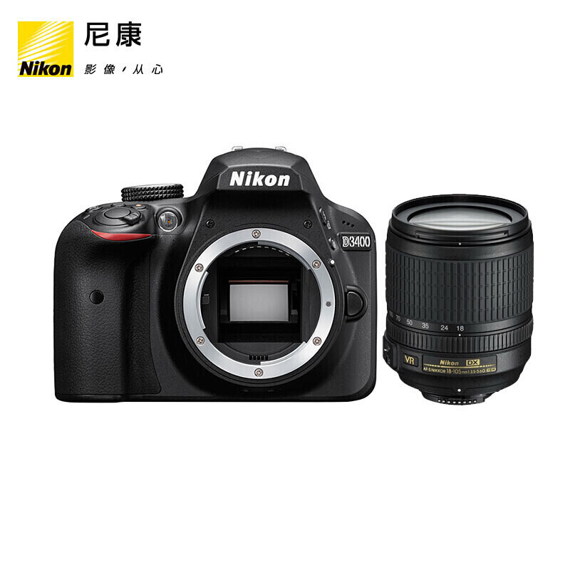 尼康 (Nikon) D3400 数码单反相机 入门单反相机 支持蓝牙传输 含尼康18-105镜头套机