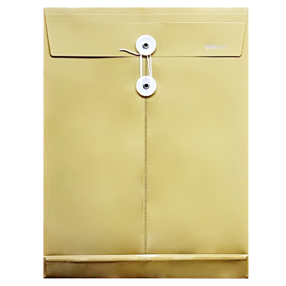 得力5910档案袋 A4缠绕绳资料文件袋 防水防潮 宽3cm 单只价 黄色