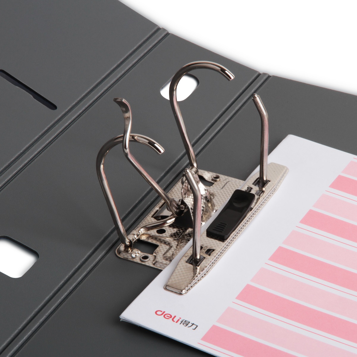 得力5461_3寸快捞夹 A4快劳夹2孔 3寸打孔文件夹 打孔夹8cm 可选黑/蓝色