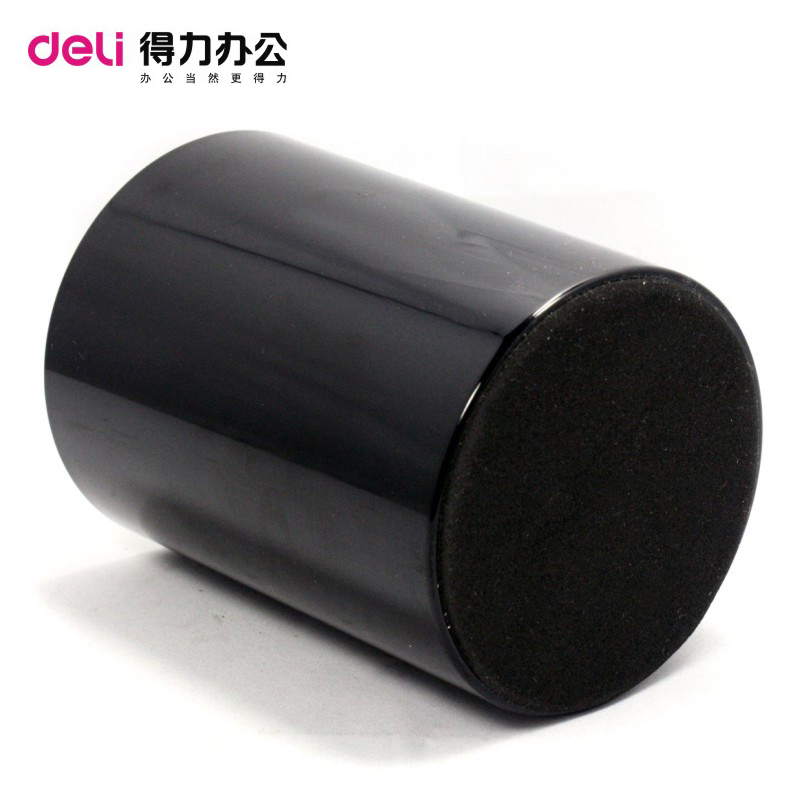得力907笔筒 圆形笔筒 办公笔筒 笔座 大容量 收纳笔筒简约大方