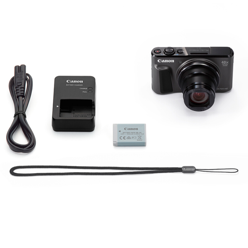 佳能（Canon）PowerShot SX720 HS 数码相机（2030万像素 40倍光变 24mm超广角）黑色/红色