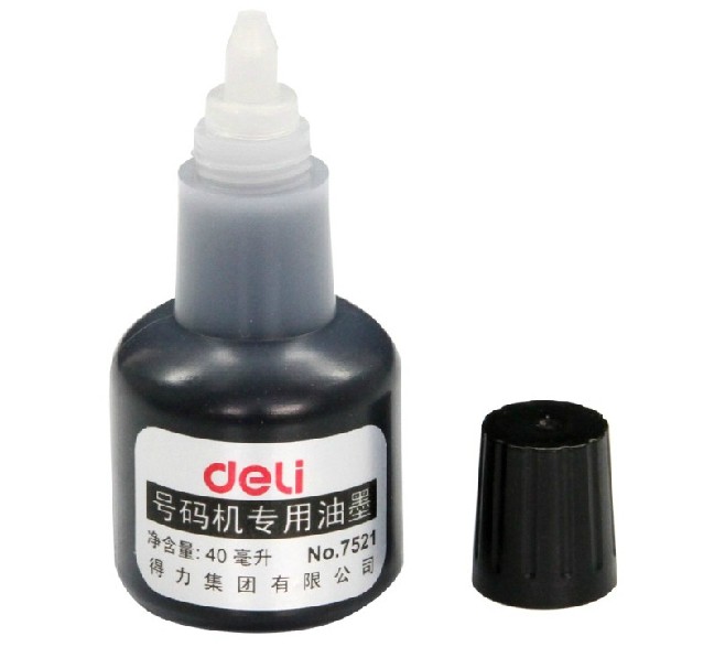 得力7521号码机专用油墨 打码机油墨 40ml 黑色