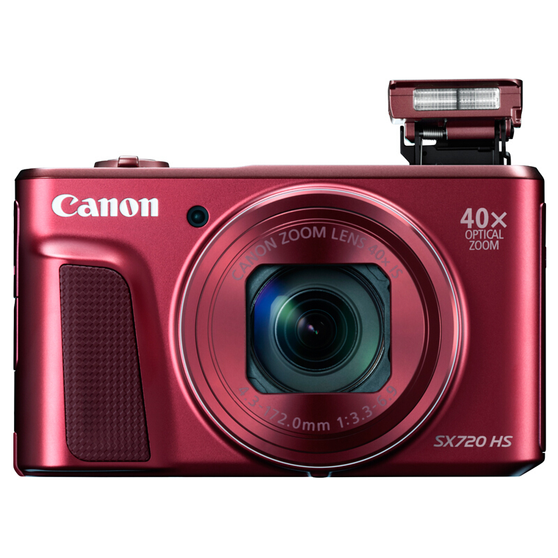佳能（Canon）PowerShot SX720 HS 数码相机（2030万像素 40倍光变 24mm超广角）黑色/红色