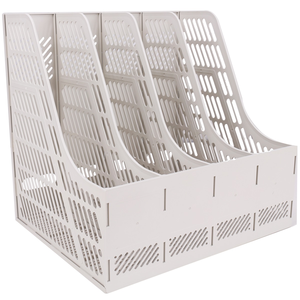 得力9848四联文件框 塑料文件架资料架 可选蓝/黑/灰三色