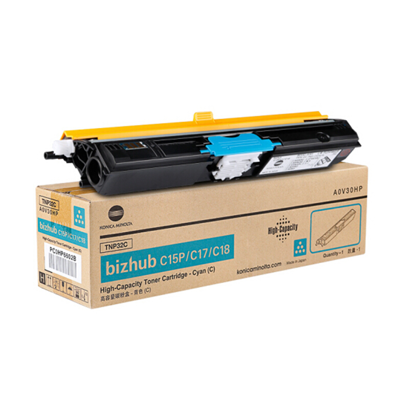 柯尼卡美能达(KONICA MINOLTA) 原装bizhub C15P/C17/C18 青色碳粉盒TNP32C(2.5K)　 适用bizhub C15P/C17/C18 青色
