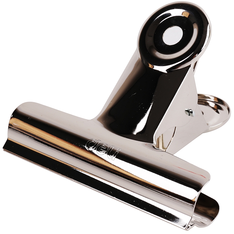 得力9520圆形铁票夹 不锈钢票夹资料夹子 88mm夹子6个装