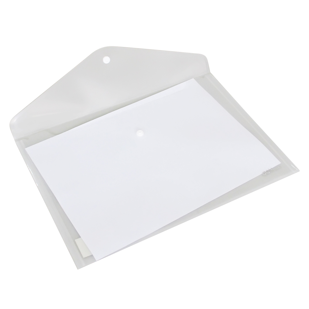 得力5505文件袋 透明按扣公文袋A4文件袋 单只装 可选蓝/透明色