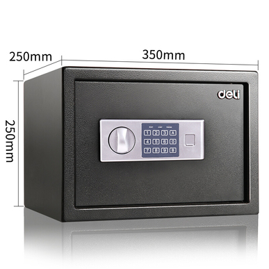 得力(deli)锐剑系列小型入墙入柜保管箱 高25cm办公家用密码保管柜 92620