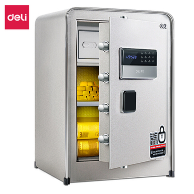 得力(deli)瑞锦系列高60cm全钢防盗保管柜办公家用密码保管箱 33077