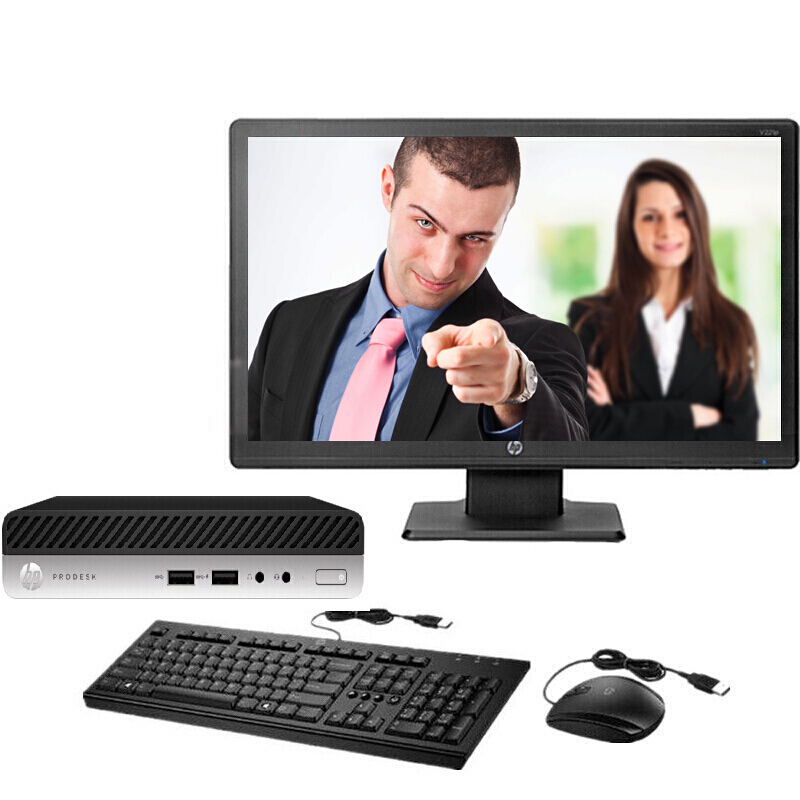惠普（hp）HP ProDesk 400 G5 Desktop Mini-Q101100005A 迷你小机箱 企业办公台式机电脑Intel Core i3-9100T/4G内存/1TB硬盘/19.5寸宽屏LED显示器/正版 Linux 64 位