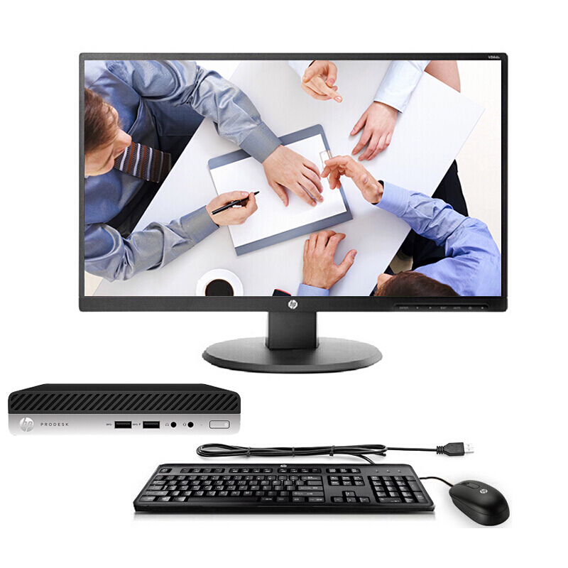 惠普（hp）HP ProDesk 400 G4 Desktop Mini PC-M801100005A 迷你小机箱 企业办公台式机电脑Intel Core i3-8100T/4G内存/1TB硬盘/19.5寸宽屏LED显示器/正版 Windows 10 神州网信专业 版 64 位
