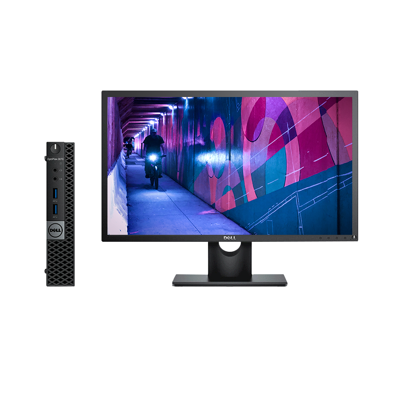 戴尔（DELL）Optiplex3070 Micro 19.5寸微型迷你Mini商用办公台式电脑  i3-9100T丨4G丨1T丨集显 丨安装正版Ubuntu Linux 18.04操作系统