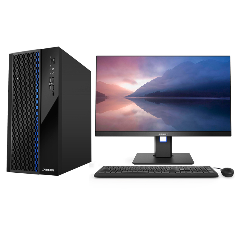 清华同方(THTF)超越E500-11132商用办公电脑主机（Intel i3-10100/4G/1TB/21.5寸宽屏LED显示器/安装正版Linux操作系统）