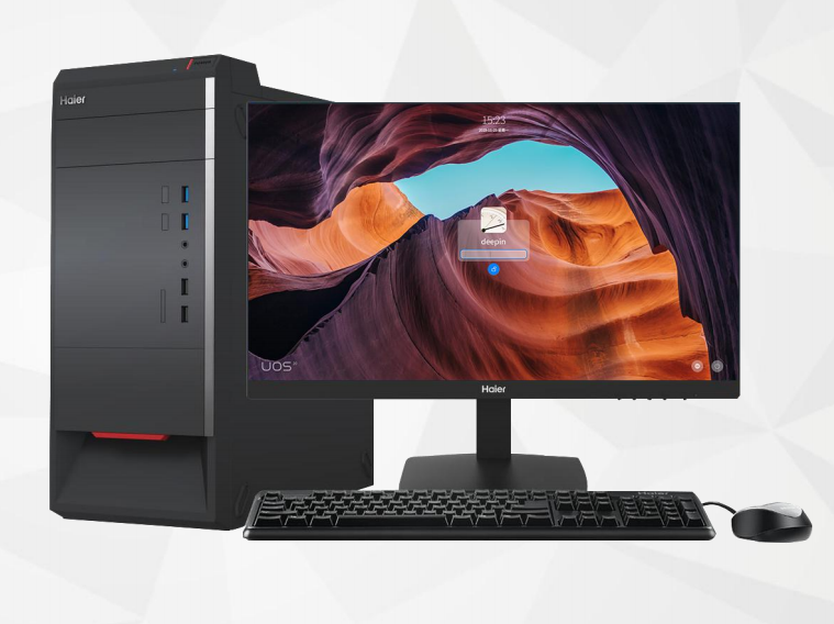 海尔（Haier）博越LX12-Z0284 国产芯片 商用办公家用娱乐台式机电脑 主机+19.5英寸宽屏LED显示器 (兆芯KX-U6780A/8G/256G/集显/19.5寸宽屏LED显示器/安装正版Linux操作系统）