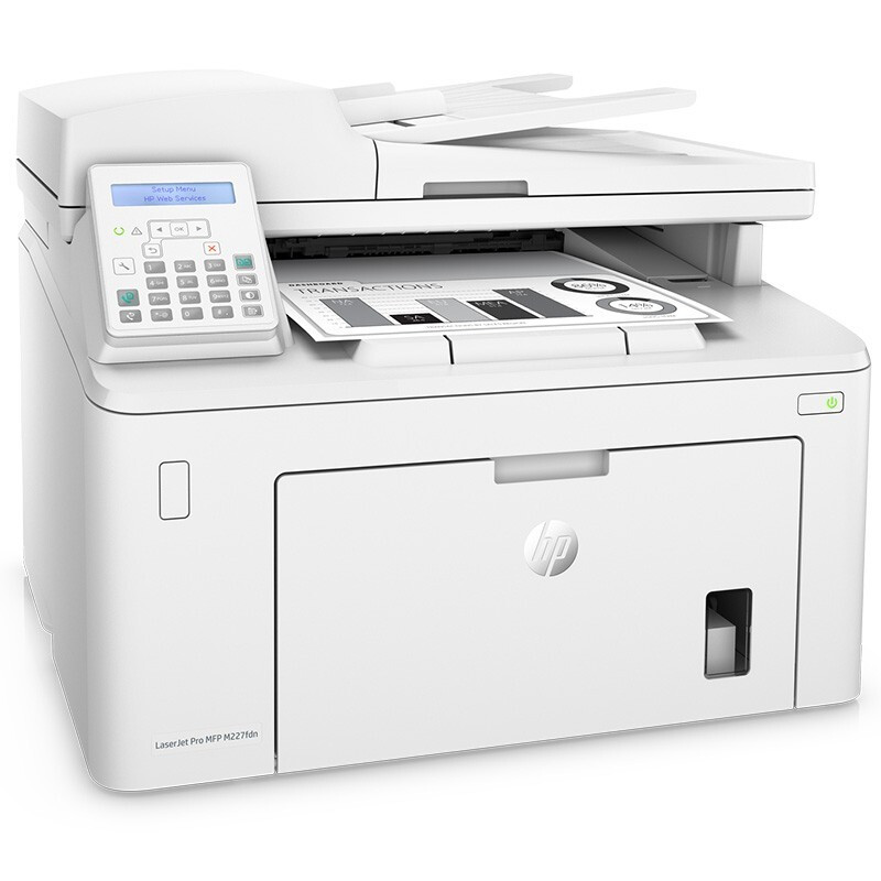 惠普HP LaserJet Pro MFP M227fdn 高性能A4黑白4合1多功能一体机