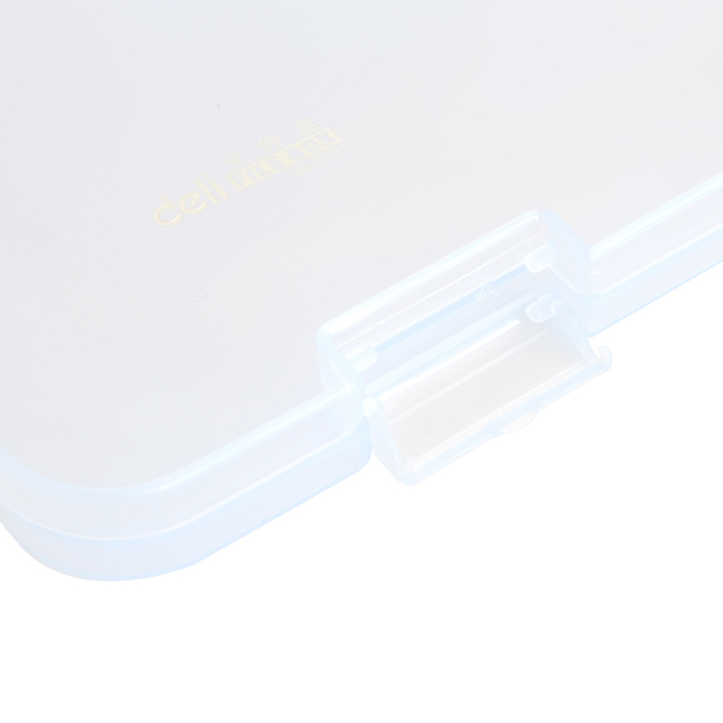 得力5701文件盒 A4透明塑料档案盒 透明蓝色