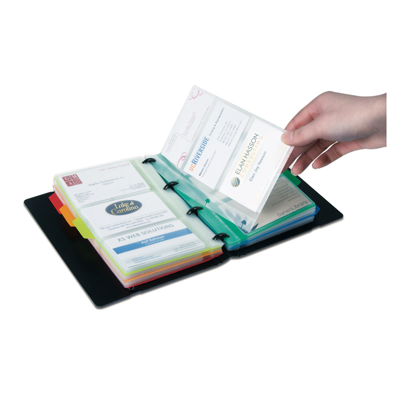 得力5777名片册 120片商务办公用名片夹名片本名片薄 可选黑/蓝/混色