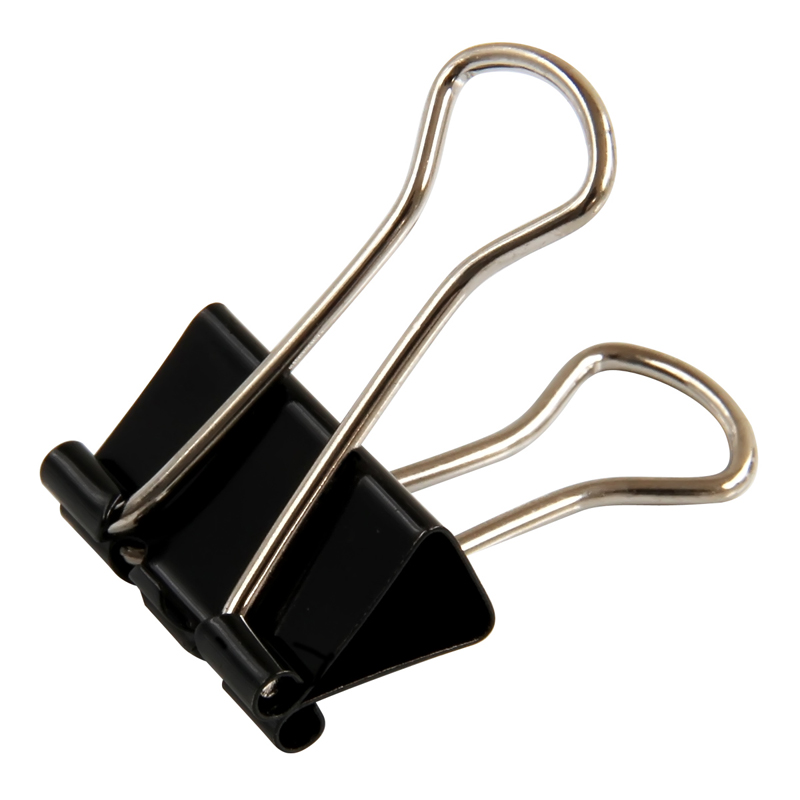 得力8561-8566黑色筒装长尾夹 票夹燕尾夹子