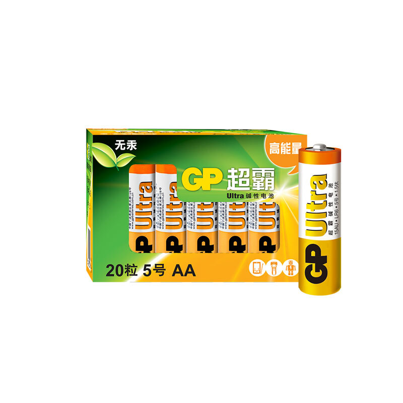 超霸（GP）5号碱性电池干电池 适用于照相机/鼠标/玩具/剃须刀/门铃/医疗仪器/电动工具等