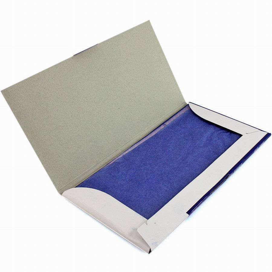 得力9373 薄型复写纸 增值税发票专用复写纸 双面蓝色 32K 100张/盒蓝纸