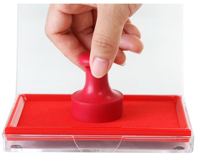 得力9864快干印台 大号快干印泥 办公财务速干印油