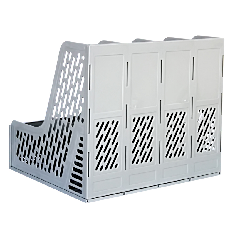 得力9846四联文件框 塑料文件架资料架 可选黑/灰色