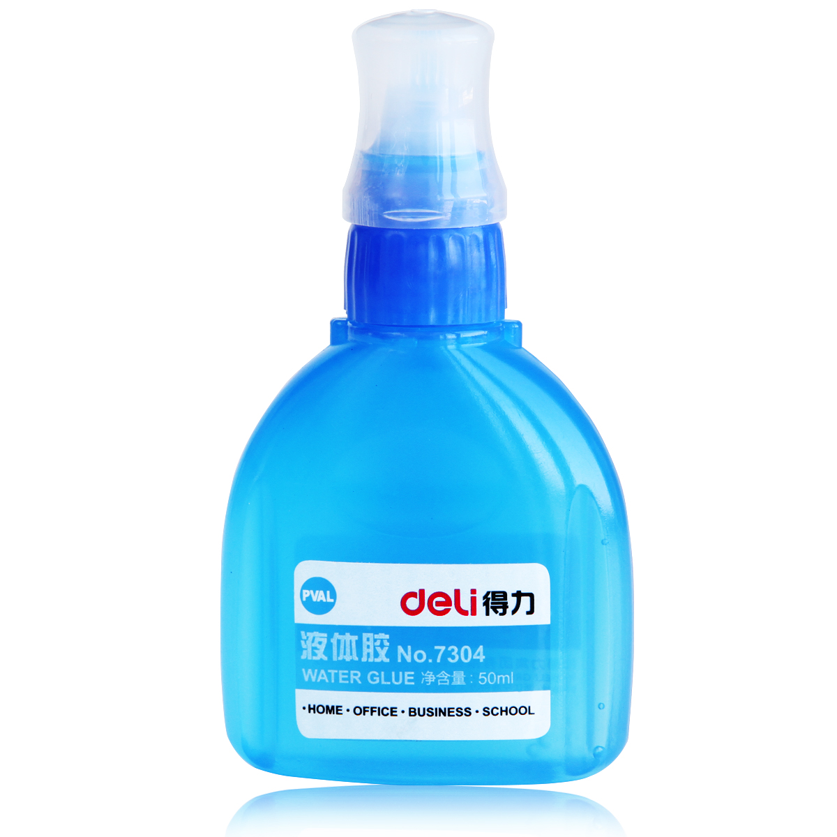 得力7304Z液体胶 50ml 粘性好 弹簧挤压带刷喷头