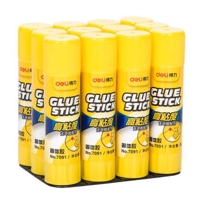 得力7091固体胶 粘度环保无甲醛配方8g胶棒超强粘合固体胶 12支/盒 单支价