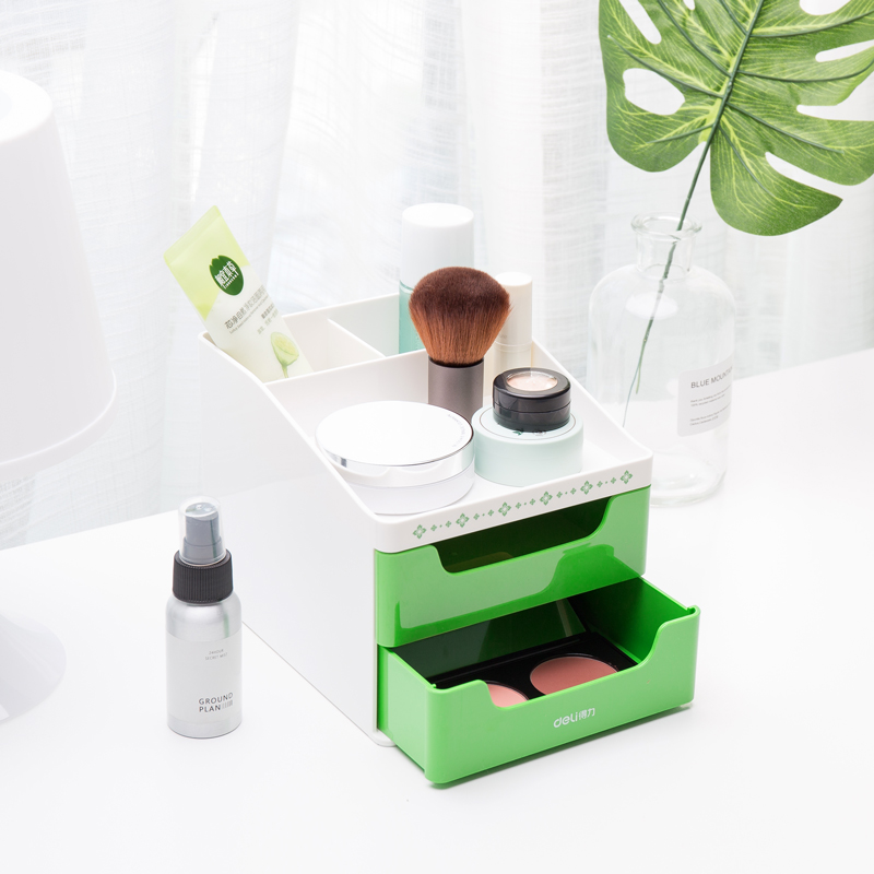 得力8901收纳盒 笔筒桌面收纳盒塑料韩国款创意时尚办公