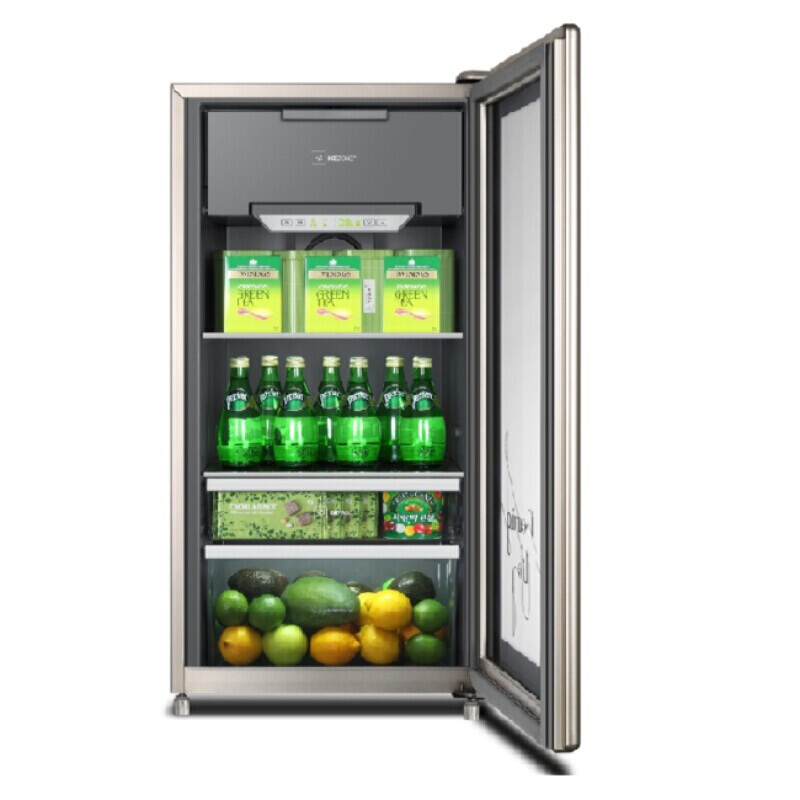 海尔（Haier） 冰吧酒柜电子温控冷藏柜展示柜饮料柜钢化玻璃 金色 120升双温双室触屏电脑控温LC-120DG