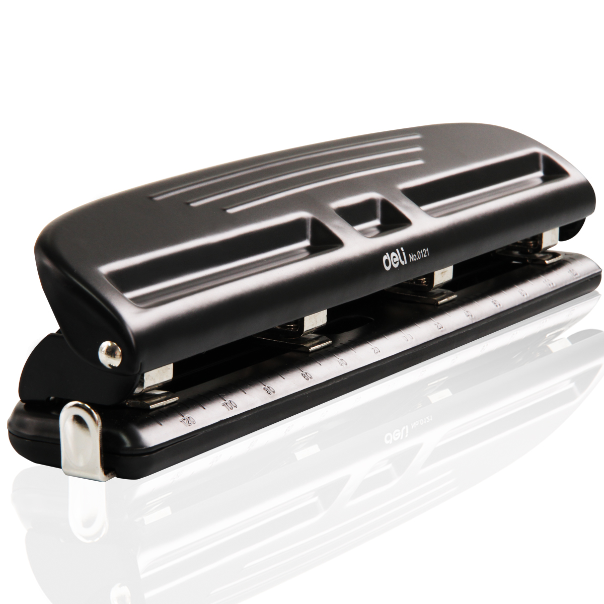 得力0121四孔打洞机 可调节孔距4孔可调式多孔可打10张A4纸