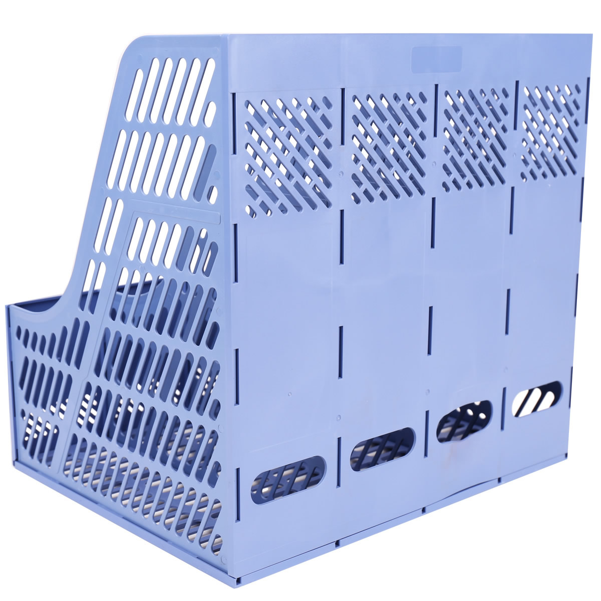 得力9848四联文件框 塑料文件架资料架 可选蓝/黑/灰三色