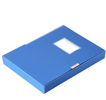 得力5605档案盒 A4粘扣文件资料收纳文件盒 资料盒 背宽3.5cm 蓝色