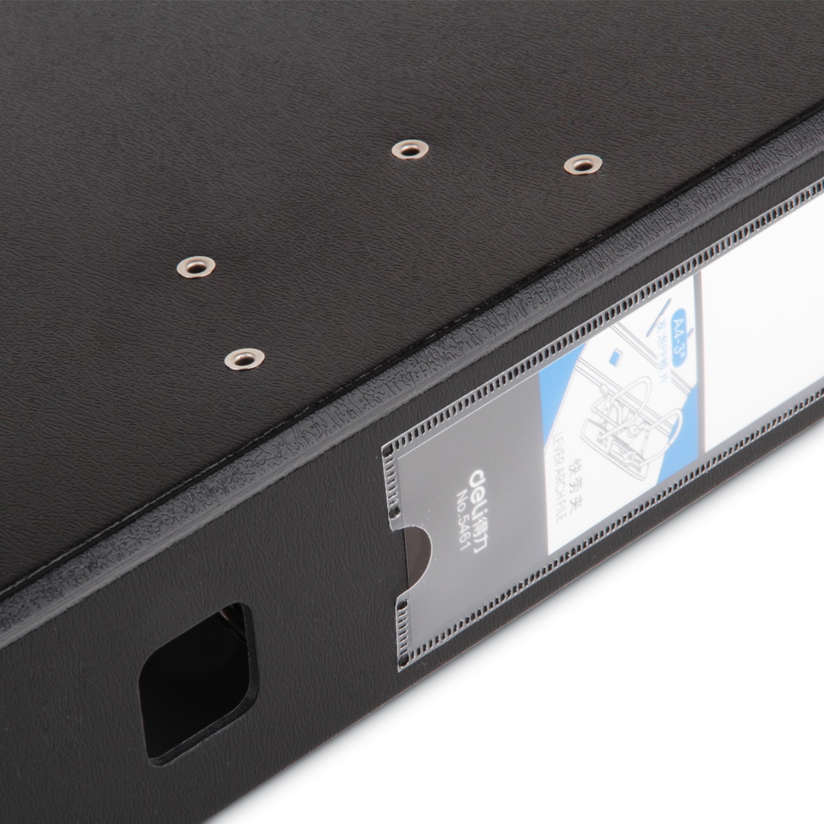 得力5461_3寸快捞夹 A4快劳夹2孔 3寸打孔文件夹 打孔夹8cm 可选黑/蓝色