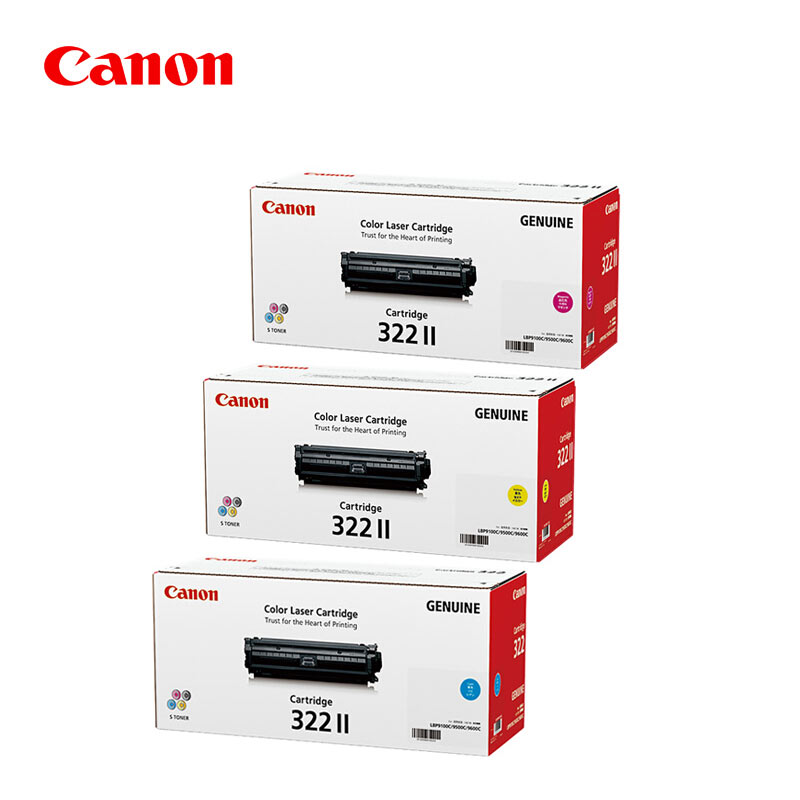 佳能(CANON) 原装Cartridge 322 II组合（红黄蓝)红黄蓝硒鼓 约15000页 适用佳能LBP9100Cdn