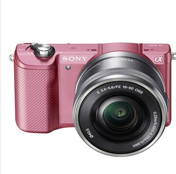 索尼（SONY）ILCE-5000L/A5000 微单数码相机/单电相机 搭配（16-50）镜头 黑白银粉