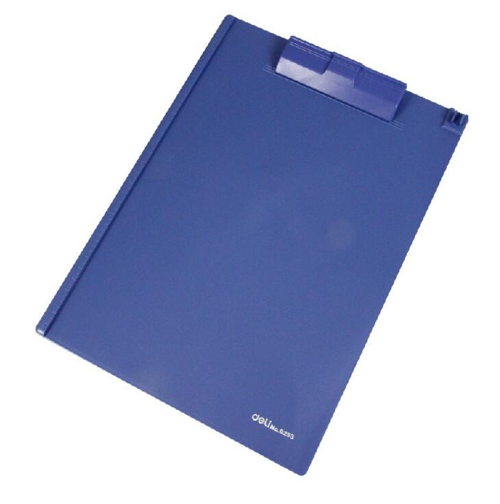 得力9253塑料书写板夹 A4板夹 可选蓝/灰/混三色
