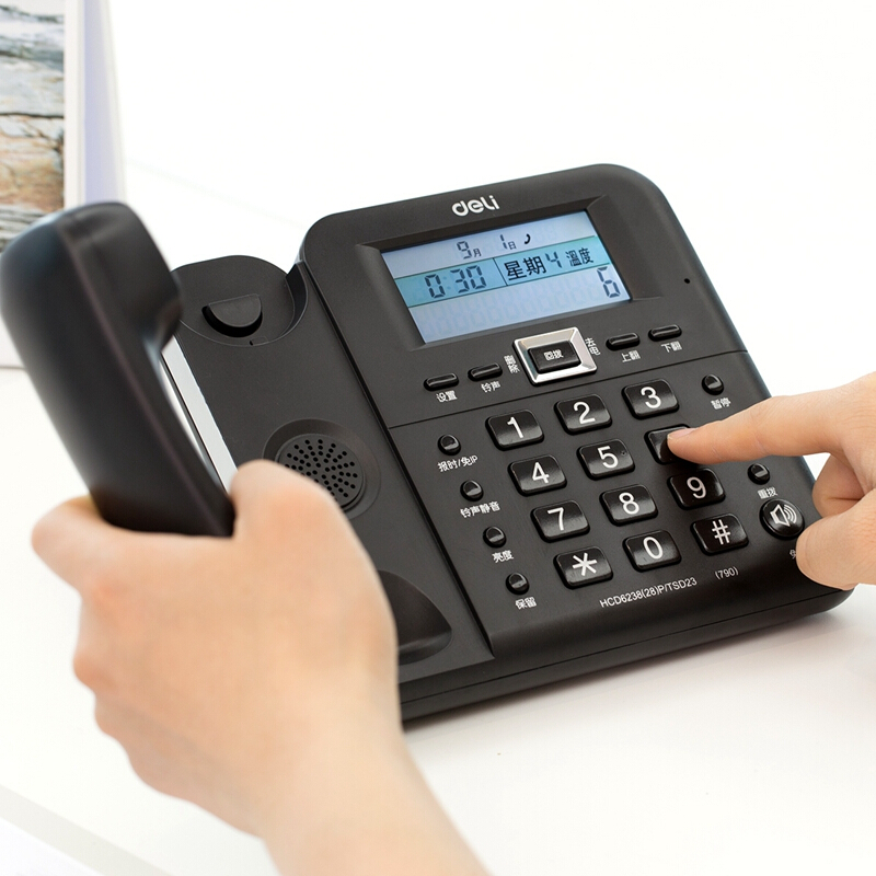 得力790电话机 可选黑/白色 黑色