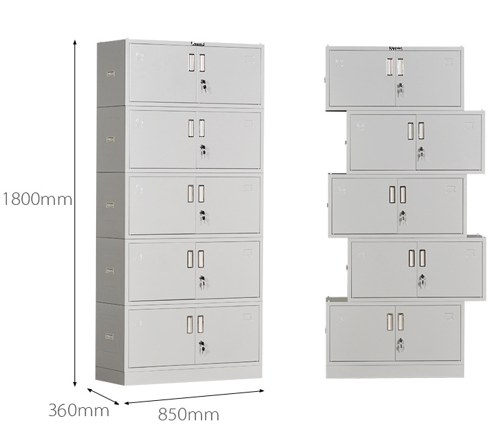 盛花牌 钢制文件柜/铁皮柜/档案柜/资料柜/员工储物柜/书柜/办公柜/储物柜带锁 加厚分体五节档案柜