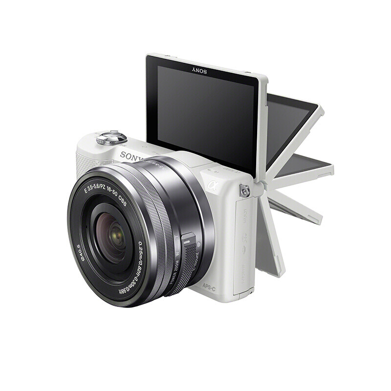 索尼（SONY）ILCE-5000L/A5000 微单数码相机/单电相机 搭配（16-50）镜头 黑白银粉