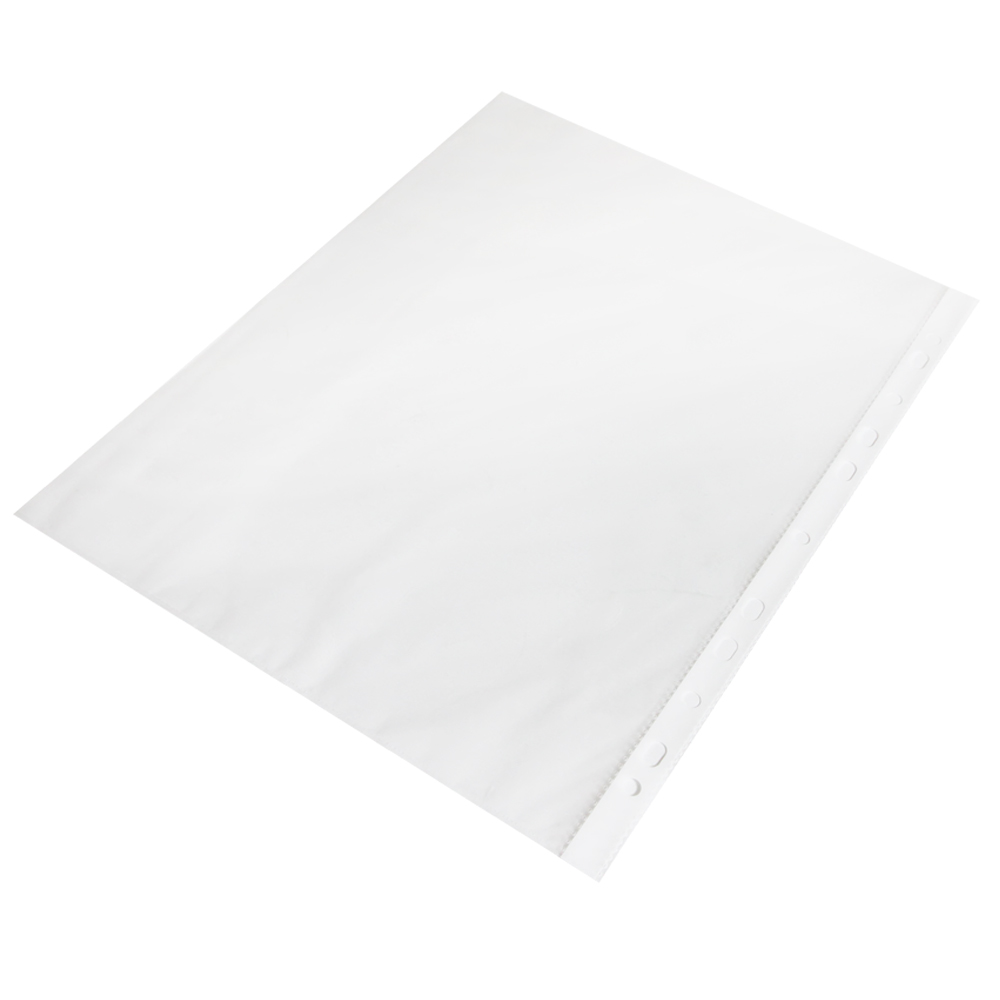 得力5710系列资料册11孔透明活页资料备用袋文件保护袋 100只装 透明色