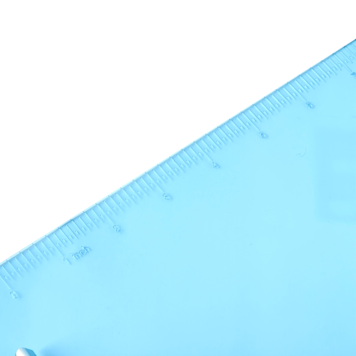 得力9252透明书写板夹 A4塑料书写垫板带刻度尺 浅蓝色