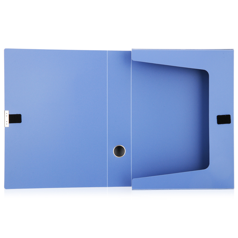 得力5603档案盒 A4粘扣文件资料收纳文件盒资料盒背宽5.3cm 可选黑/蓝色