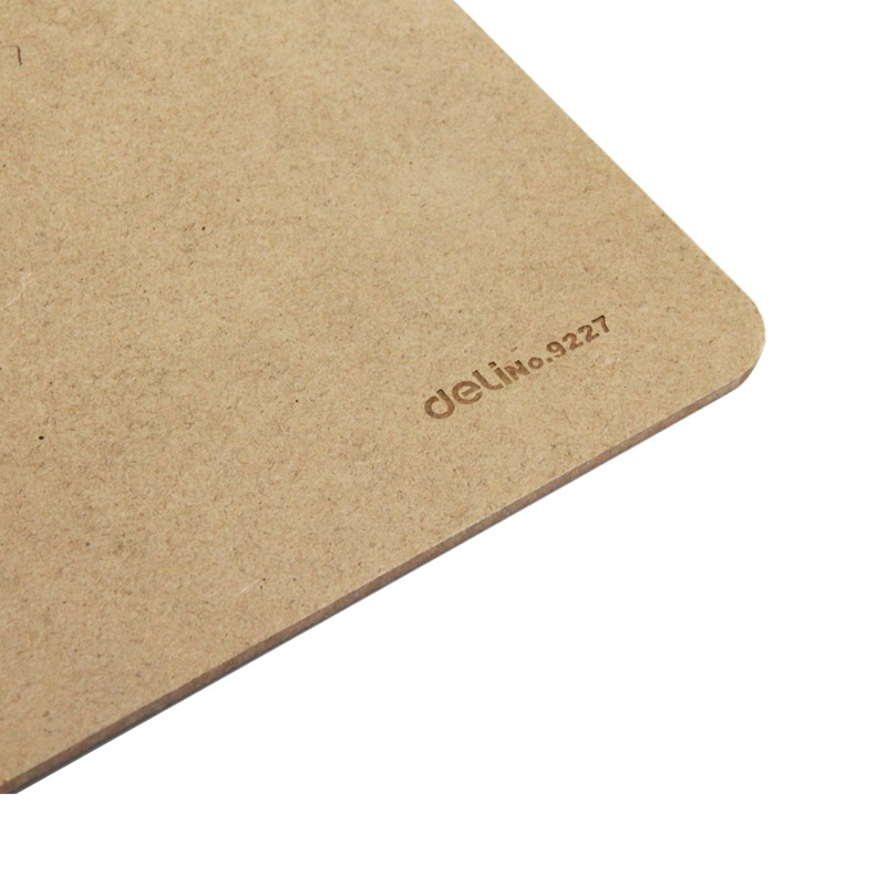 得力9227书写板夹 A4木制垫板 木质文件夹 金属蝴蝶夹子 土棕色