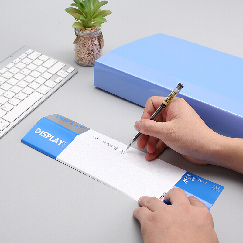 得力 睿智系列A4/100页蓝色资料册文件册 单个装