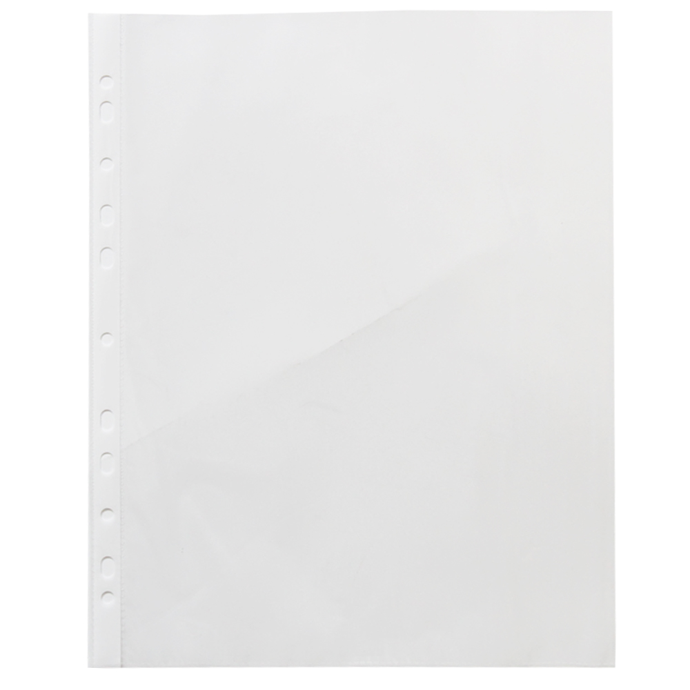 得力5710系列资料册11孔透明活页资料备用袋文件保护袋 100只装 透明色