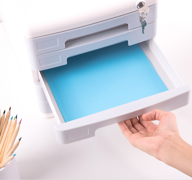 得力9779五层带锁文件柜 抽屉式柜 可选灰/蓝色